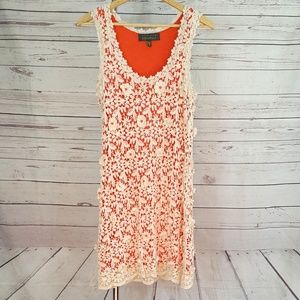Charlotte Tarantola orange cream crochet dress